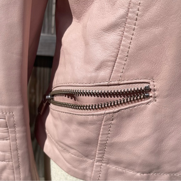 Kenna T Leather Moto Jscket Pink Womens sz Small - Picture 2 of 11